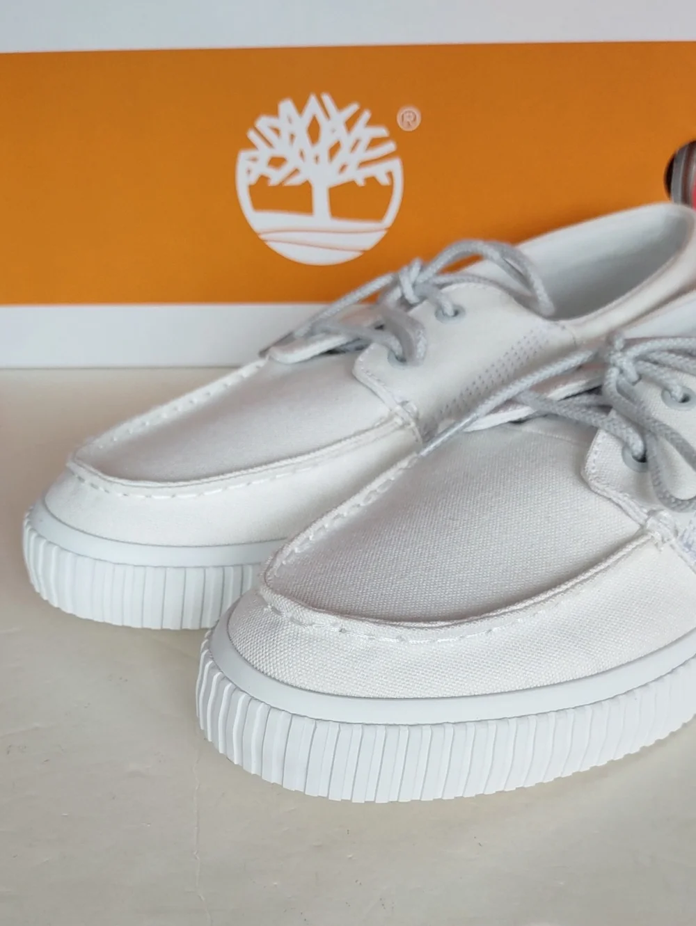 BRAND NEW Timberland Men's White Canvas Boat Shoe Sneaker